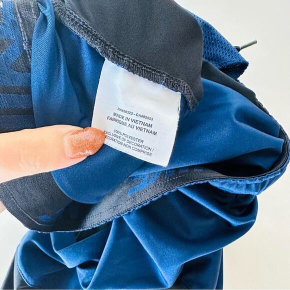 MENS NIKE Drifit Navy Blue Black Basketball Mesh Drawstring Workout Gym Shorts M - Picture 9 of 11